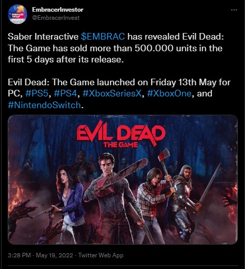 Evil Dead: The Game Slays with 500,000 Copies Sold in 5 Days 